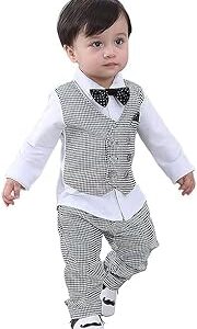 Baby Boys Cotton Bow Applique Top and Pant in Black Color